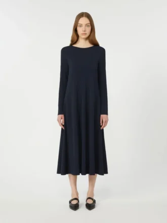 Vestido largo de jersey de viscosa, azul marino