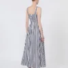 Vestido largo de popelín de algodón, negro