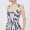Vestido largo de popelín de algodón, negro