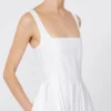 Vestido largo sin mangas de algodón puro, blanco óptico Vestido largo sin mangas de algodón puro, blanco óptico