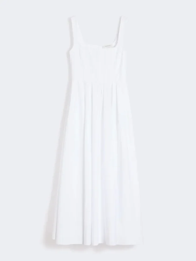 Vestido largo sin mangas de algodón puro, blanco óptico Vestido largo sin mangas de algodón puro, blanco óptico