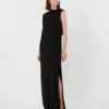 Vestido largo y ligero de cady, negro Vestido largo y ligero de cady, negro