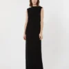 Vestido largo y ligero de cady, negro Vestido largo y ligero de cady, negro