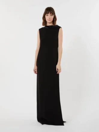 Vestido largo y ligero de cady, negro