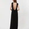 Vestido largo y ligero de cady, negro Vestido largo y ligero de cady, negro