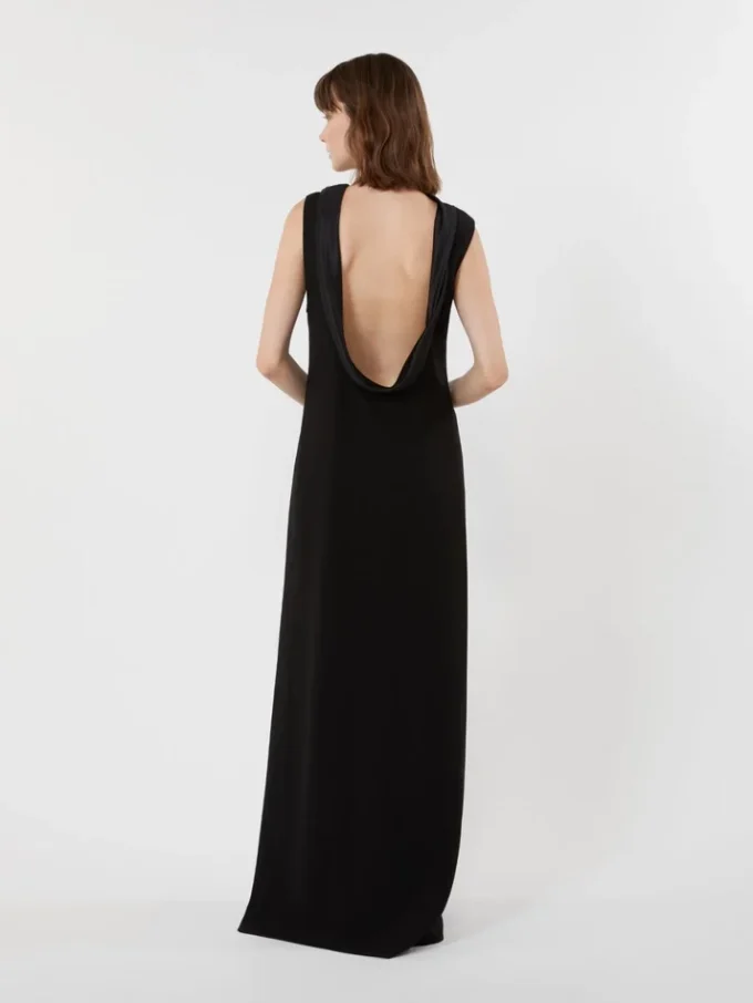 Vestido largo y ligero de cady, negro Vestido largo y ligero de cady, negro