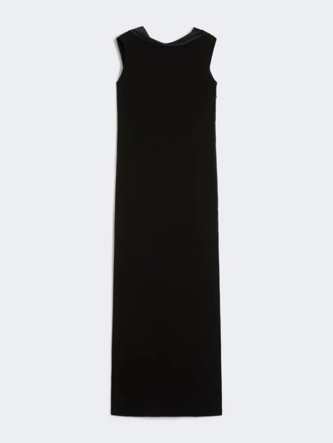 Vestido largo y ligero de cady, negro Vestido largo y ligero de cady, negro