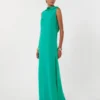 Vestido largo y ligero de cady, verde Vestido largo y ligero de cady, verde