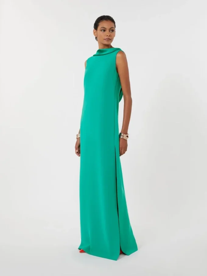 Vestido largo y ligero de cady, verde Vestido largo y ligero de cady, verde