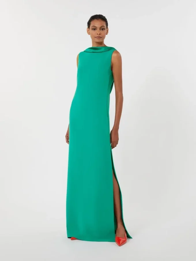 Vestido largo y ligero de cady, verde Vestido largo y ligero de cady, verde