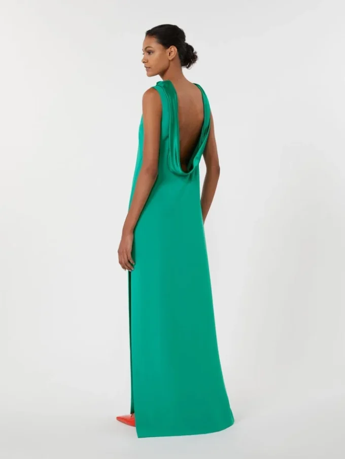 Vestido largo y ligero de cady, verde Vestido largo y ligero de cady, verde