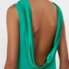 Vestido largo y ligero de cady, verde Vestido largo y ligero de cady, verde