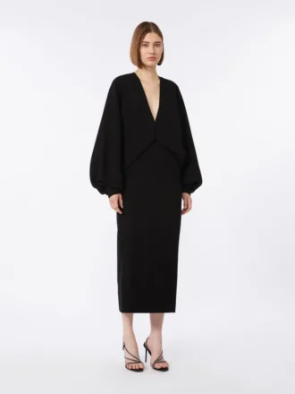 Vestido ligero de cady, negro