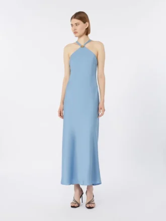 Vestido ligero de satén, azul claro