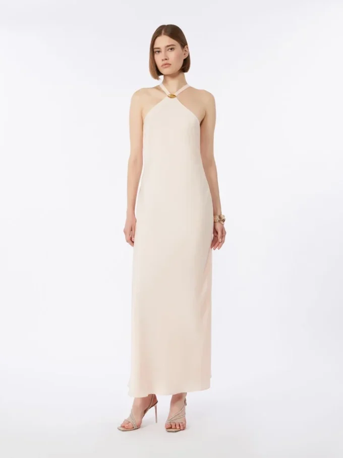 Vestido ligero de satén, rosa beige Vestido ligero de satén, rosa beige