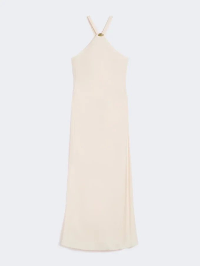 Vestido ligero de satén, rosa beige Vestido ligero de satén, rosa beige