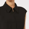 Vestido midi de cady, negro