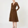 Vestido midi de tul, color chocolate Vestido midi de tul, color chocolate