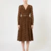 Vestido midi de tul, color chocolate Vestido midi de tul, color chocolate