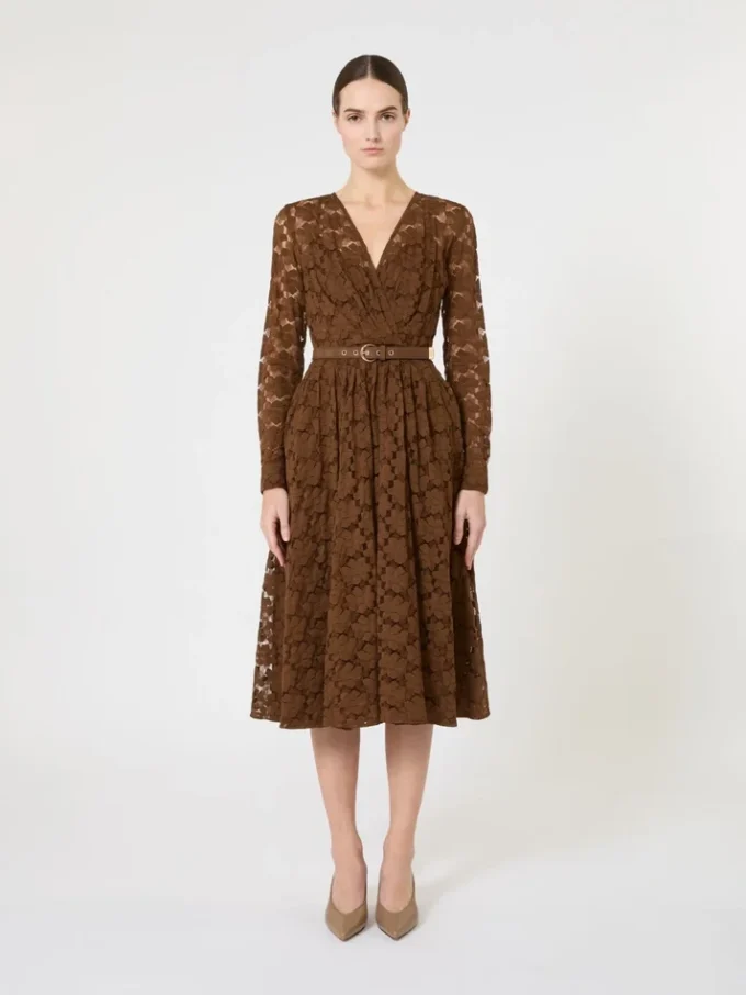 Vestido midi de tul, color chocolate Vestido midi de tul, color chocolate