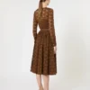 Vestido midi de tul, color chocolate Vestido midi de tul, color chocolate