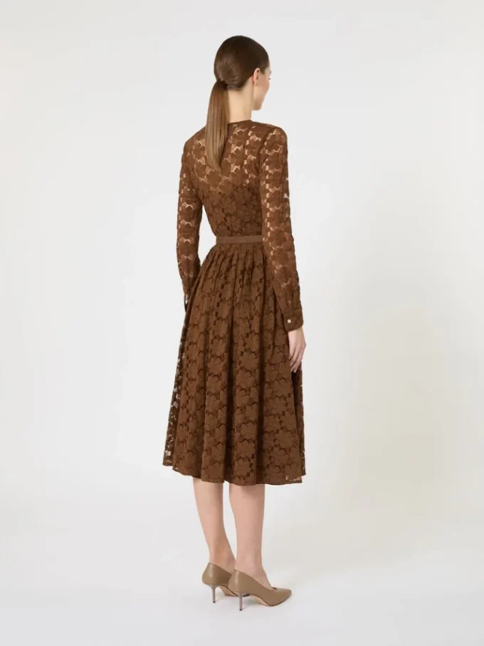 Vestido midi de tul, color chocolate Vestido midi de tul, color chocolate