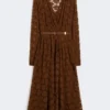 Vestido midi de tul, color chocolate Vestido midi de tul, color chocolate