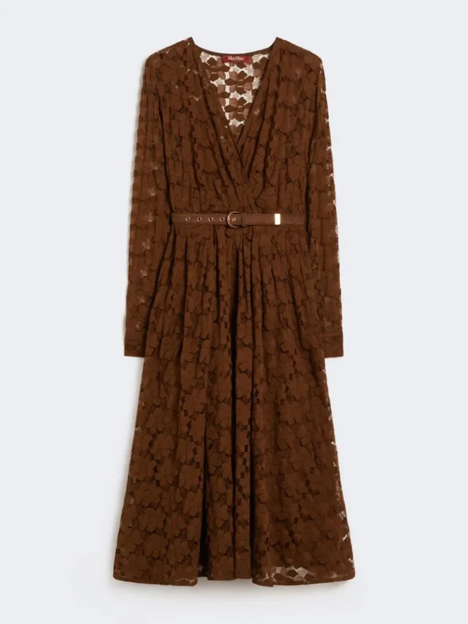 Vestido midi de tul, color chocolate Vestido midi de tul, color chocolate