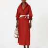Vestido oversize de popelín de algodón, rojo
