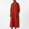 Vestido oversize de popelín de algodón, rojo