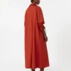 Vestido oversize de popelín de algodón, rojo