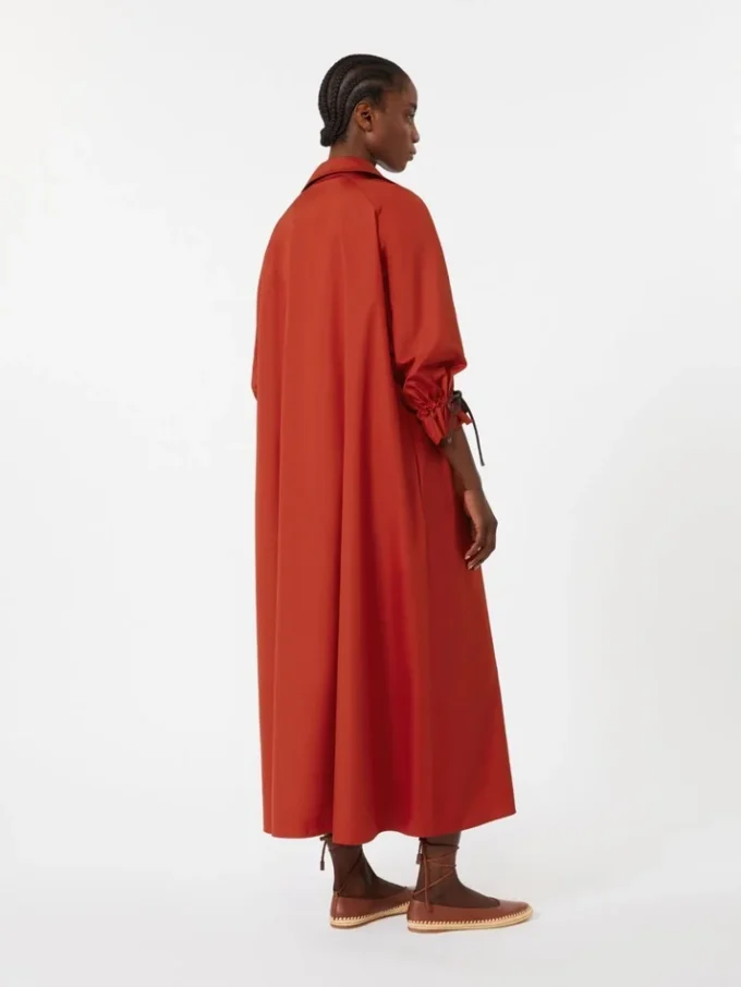 Vestido oversize de popelín de algodón, rojo