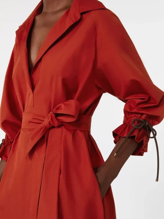 Vestido oversize de popelín de algodón, rojo