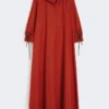 Vestido oversize de popelín de algodón, rojo