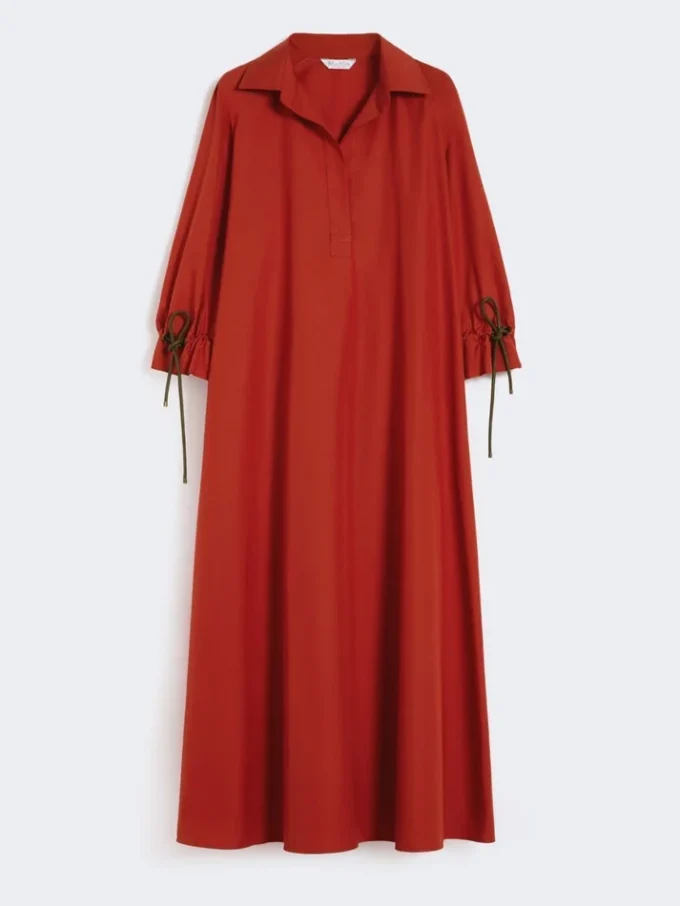 Vestido oversize de popelín de algodón, rojo
