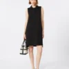 Vestido polo de jersey scuba, negro Vestido polo de jersey scuba, negro