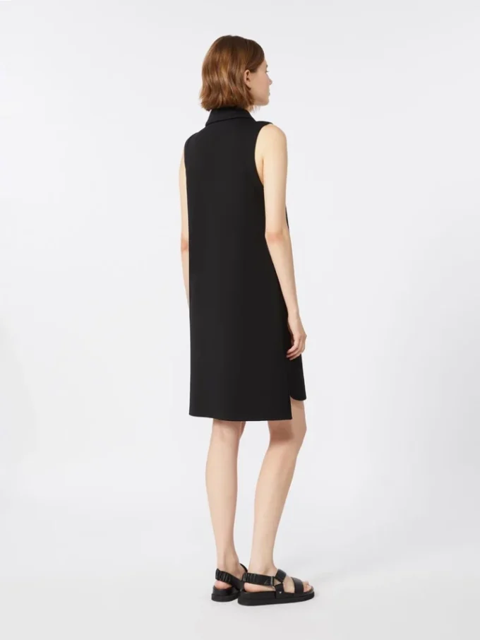 Vestido polo de jersey scuba, negro Vestido polo de jersey scuba, negro