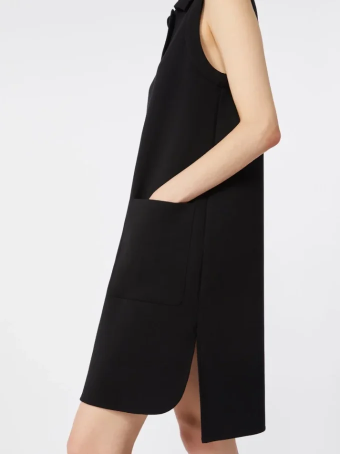 Vestido polo de jersey scuba, negro Vestido polo de jersey scuba, negro