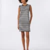 Vestido sin mangas de hilo de crepé de viscosa, negro Vestido sin mangas de hilo de crepé de viscosa, negro