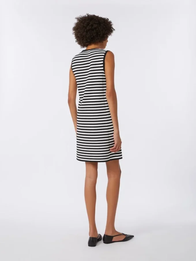 Vestido sin mangas de hilo de crepé de viscosa, negro Vestido sin mangas de hilo de crepé de viscosa, negro