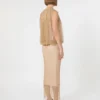Vestido sin mangas de jersey con cristales, color camel Vestido sin mangas de jersey con cristales, color camel