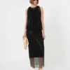 Vestido sin mangas de jersey con cristales, negro Vestido sin mangas de jersey con cristales, negro