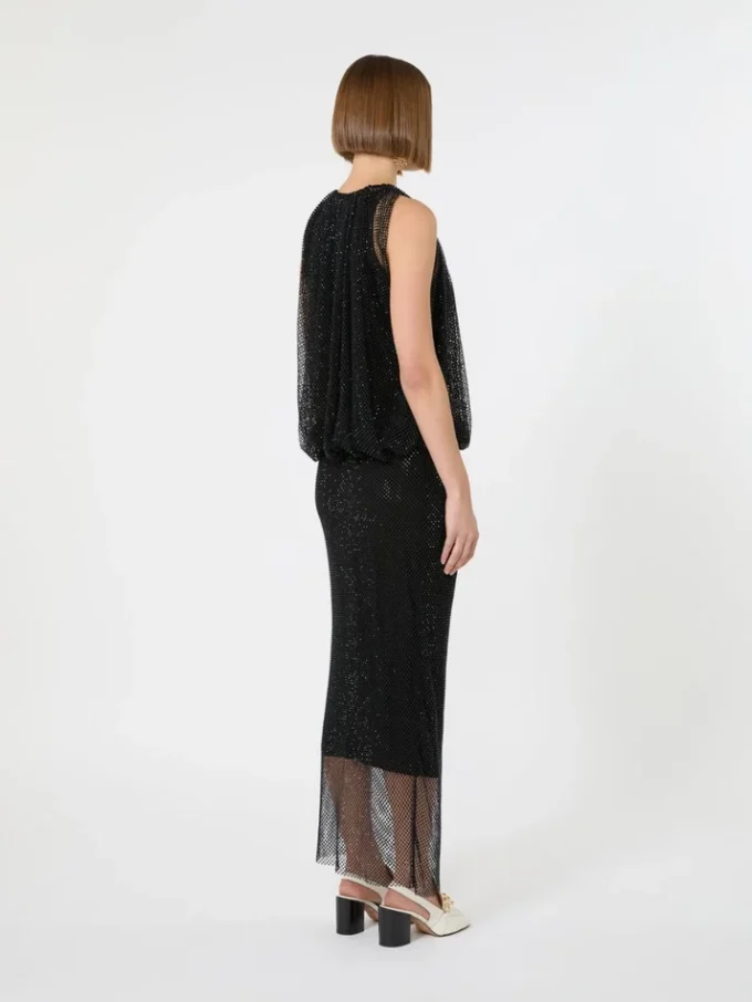 Vestido sin mangas de jersey con cristales, negro Vestido sin mangas de jersey con cristales, negro
