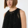 Vestido sin mangas de jersey con cristales, negro Vestido sin mangas de jersey con cristales, negro