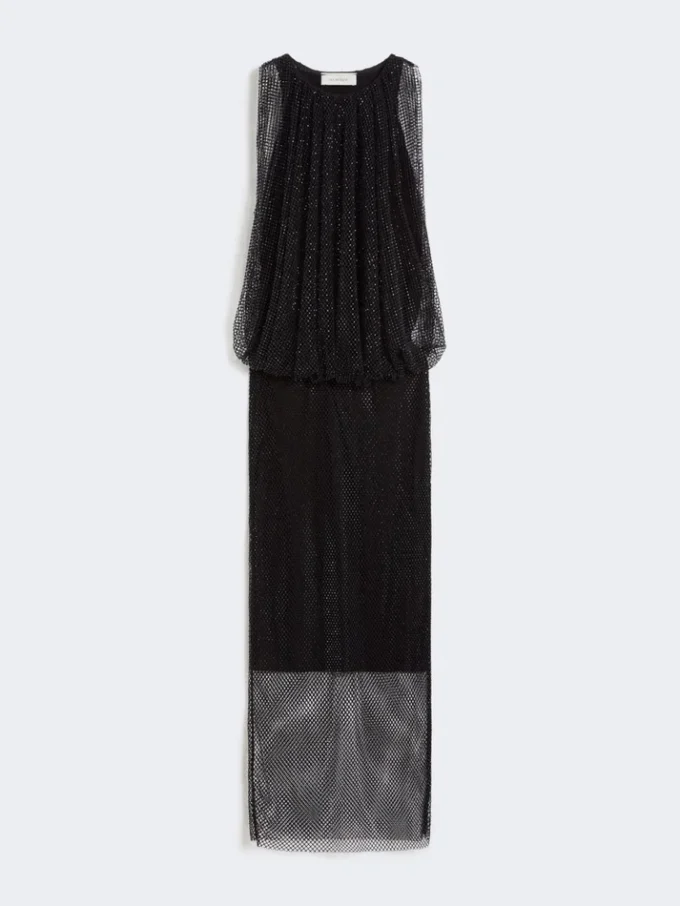 Vestido sin mangas de jersey con cristales, negro Vestido sin mangas de jersey con cristales, negro