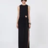 Vestido sin mangas de jersey elástico, negro Vestido sin mangas de jersey elástico, negro