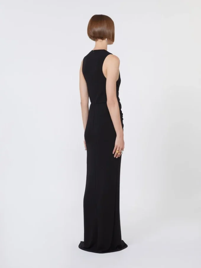 Vestido sin mangas de jersey elástico, negro Vestido sin mangas de jersey elástico, negro