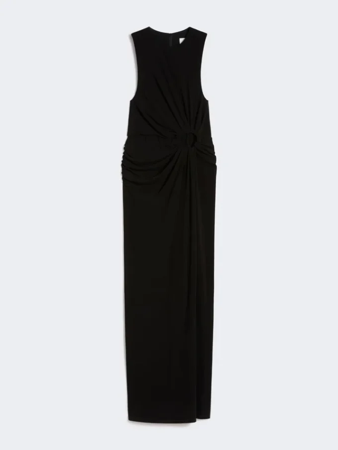 Vestido sin mangas de jersey elástico, negro Vestido sin mangas de jersey elástico, negro
