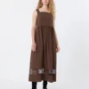 Vestido sin mangas de popelín de algodón, color chocolate Vestido sin mangas de popelín de algodón, color chocolate