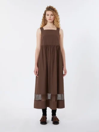 Vestido sin mangas de popelín de algodón, color chocolate